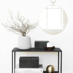 House Doctor The Loop Mirror Ø32cm, Brass -Algemene Woonwinkel house doctor the loop mirror brass 10