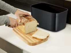 Joseph Joseph Bread Box With Cutting Board, Black -Algemene Woonwinkel joseph joseph bread bin with bamboo chopping board 13