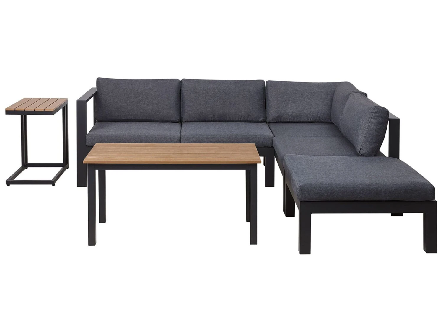 Loungeset 5-zits Aluminium Zwart MESSINA