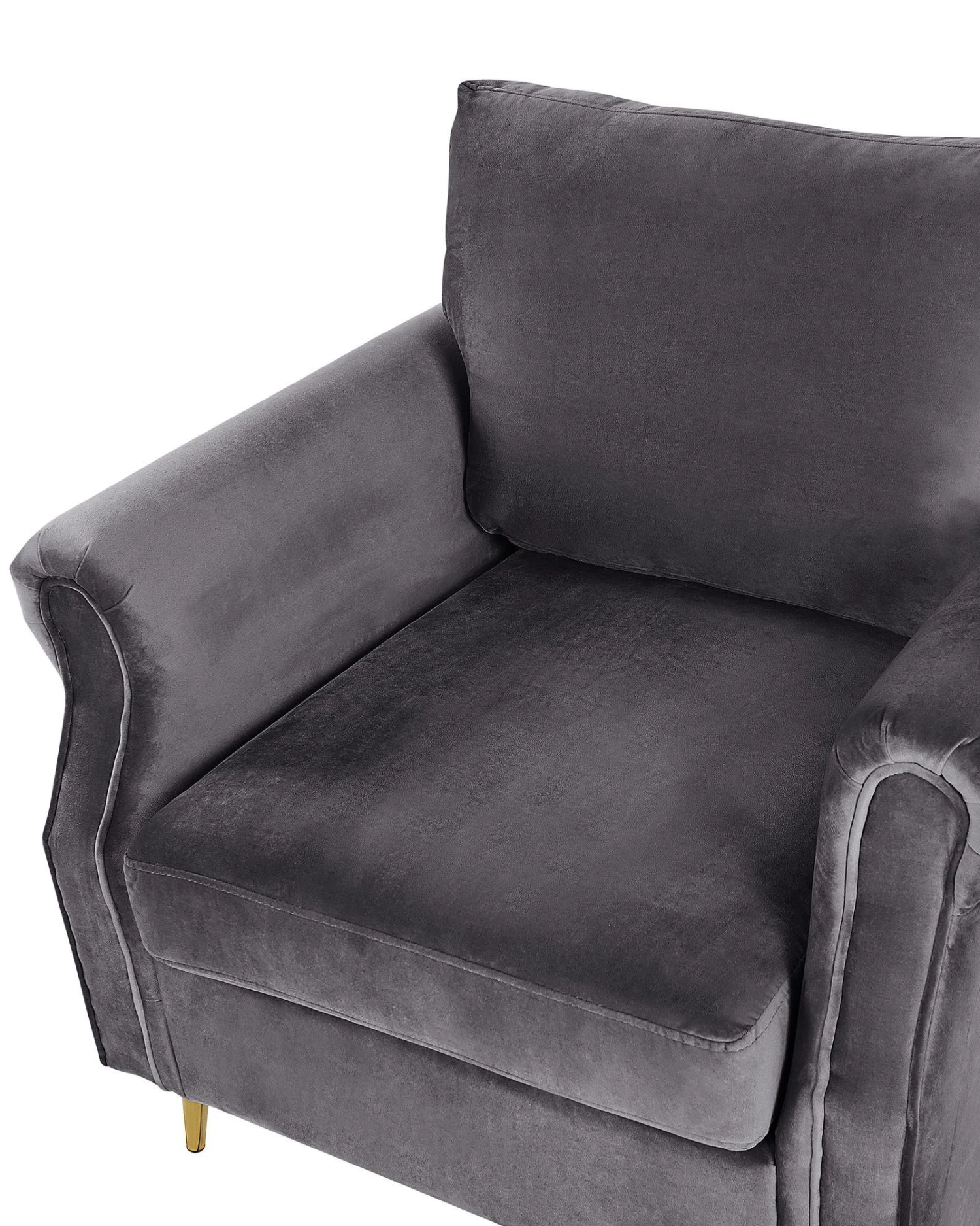 Fauteuil Fluweel Grijs VIETAS - Afbeelding 7
