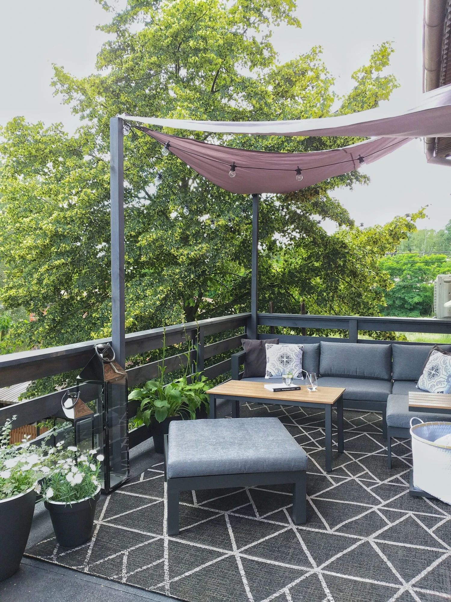 Loungeset 5-zits Aluminium Zwart MESSINA - Afbeelding 3