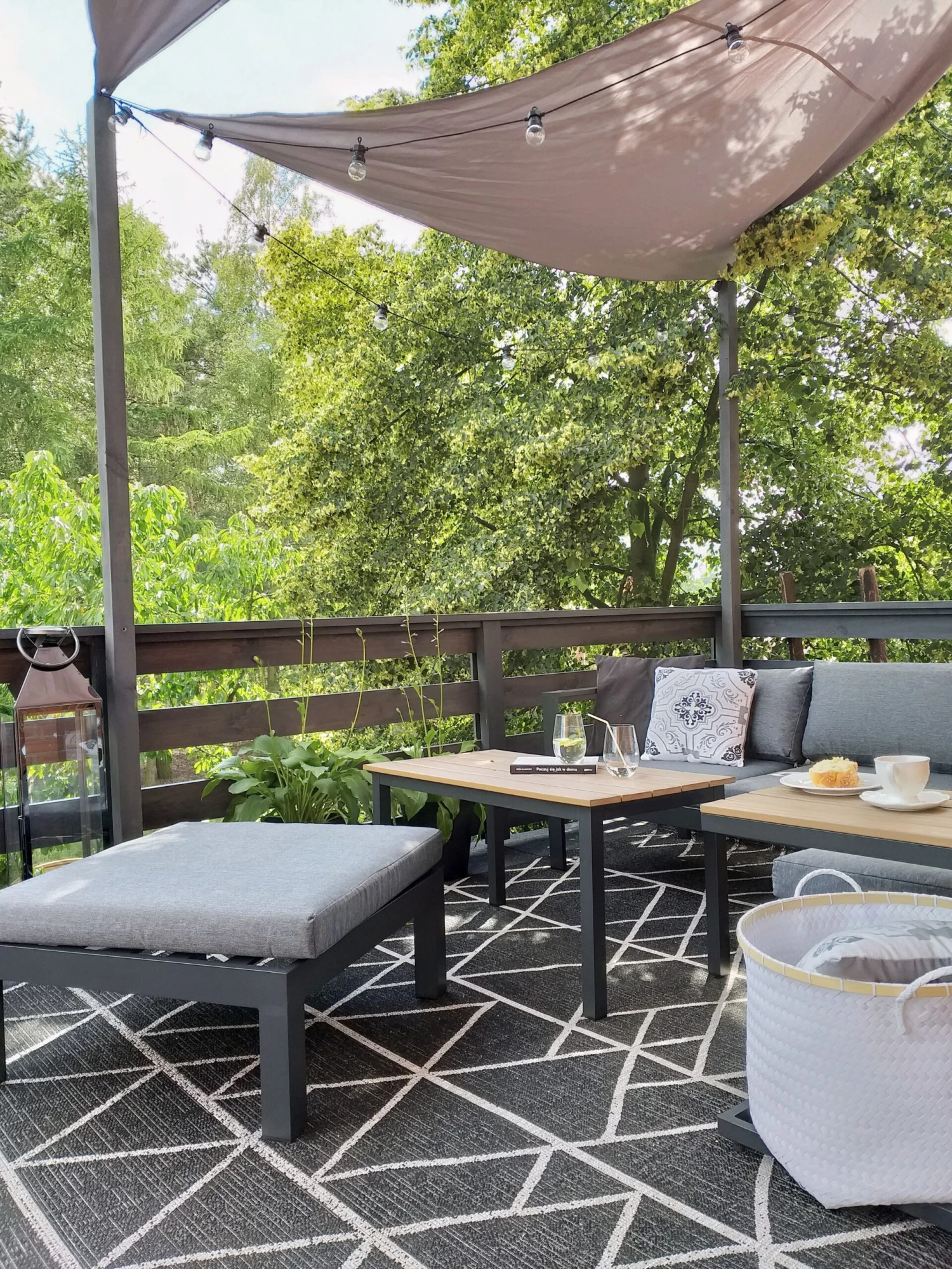 Loungeset 5-zits Aluminium Zwart MESSINA - Afbeelding 4