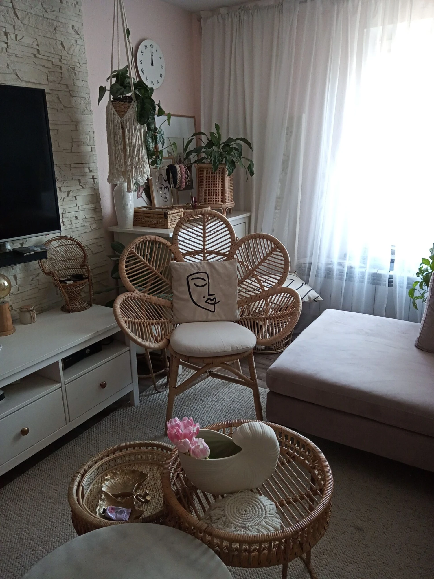 Stoel Rotan Beige FLORENTINE - Afbeelding 6