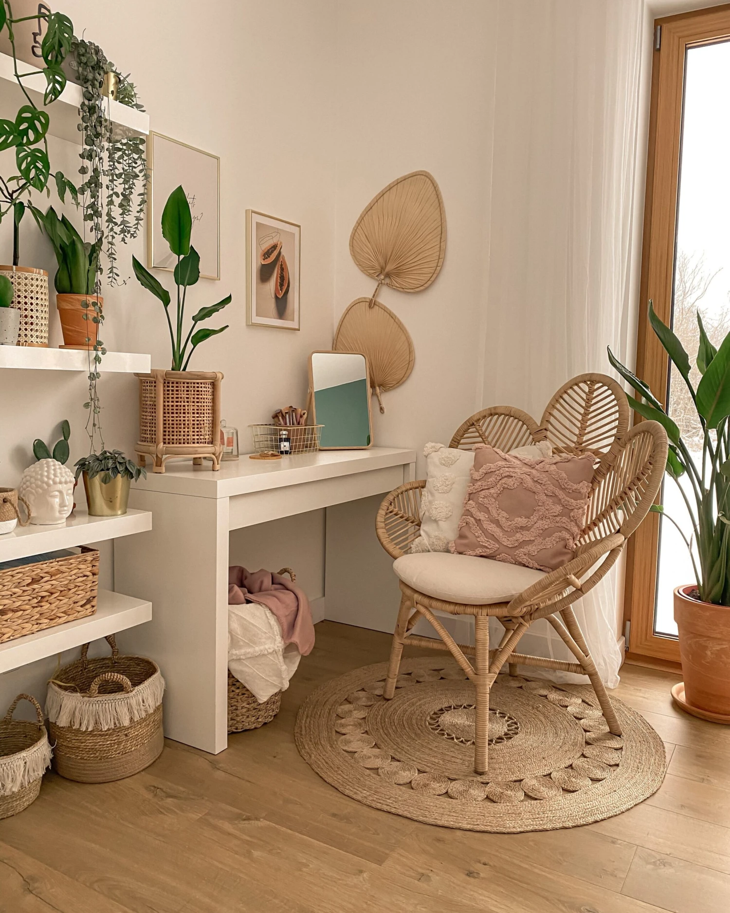 Stoel Rotan Beige FLORENTINE - Afbeelding 9