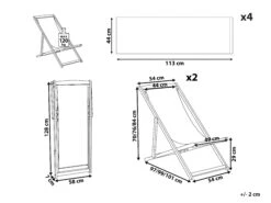 Ligstoel Set Van 2 Acaciahout Stof Lichtbruin/meerkleurig ANZIO -Algemene Woonwinkel undef src sa picid 805889 type whitesh image