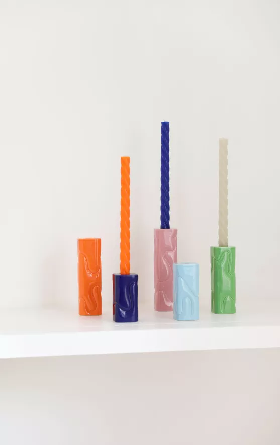 & Klevering &klevering Puffy Kandelaar Extra Small Donkerblauw 5 & Klevering &klevering Puffy Kandelaar Extra Small Donkerblauw - Afbeelding 3